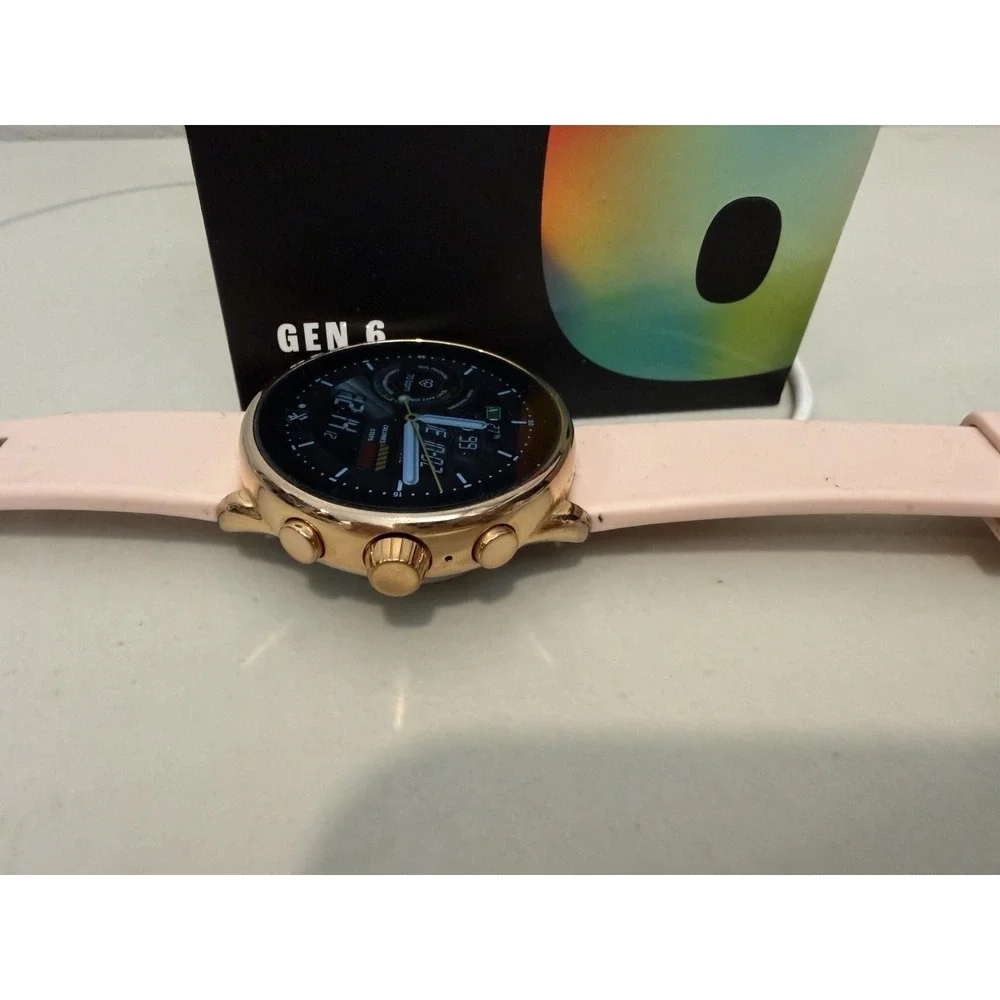 Fossil Gen 6 Smartwatch FTW4071 Rose Gold Pink 42mm Women Wear OS GPS Excellent